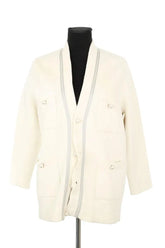 Gilet Sandro Blanc en Coton, taille XS - Seconde Main