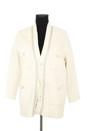 Gilet Sandro Blanc en Coton, taille XS - Seconde Main