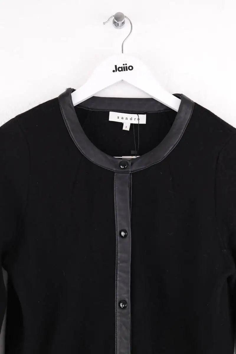 Gilet Sandro Noir en Laine