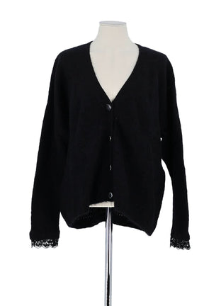 Gilet Sézane Noir en Laine, taille L - Seconde Main