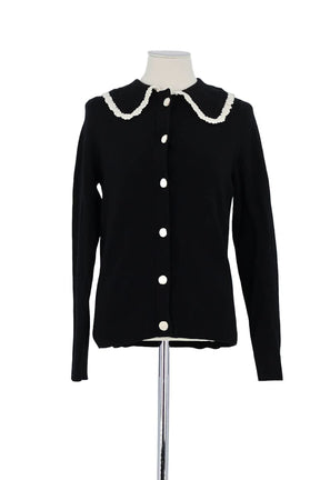 Gilet Sézane Noir en Laine, taille S - Seconde Main