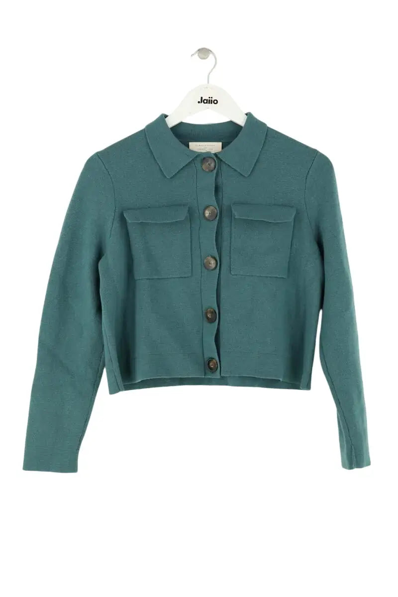 Gilet Sézane Vert en Laine, taille S - Seconde Main