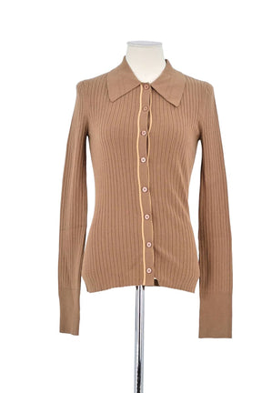Gilet Tresse Marron en Viscose, taille S - Seconde Main