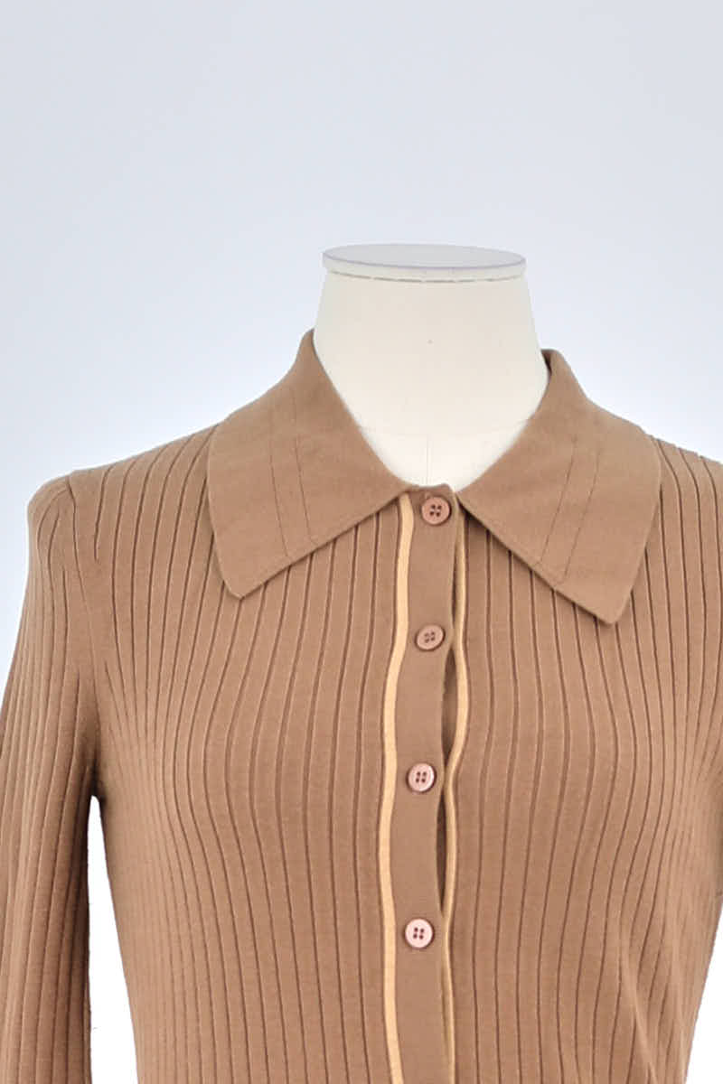 Gilet Tresse Marron en Viscose