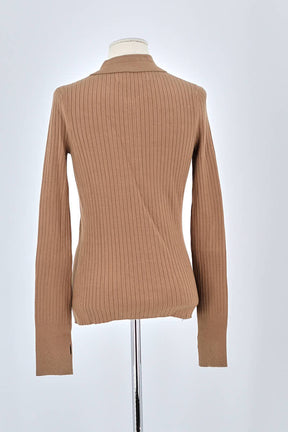 Gilet Tresse Marron en Viscose