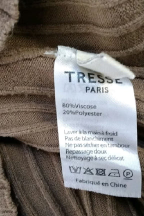 Gilet Tresse Marron en Viscose