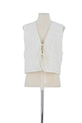 Gilet Vanessa Bruno Blanc en Coton, taille L - Seconde Main
