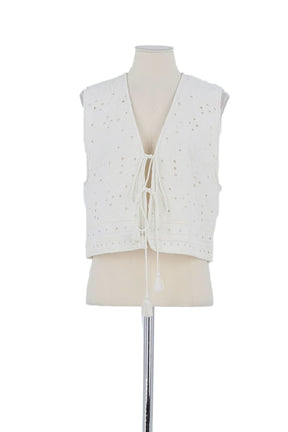 Gilet Vanessa Bruno Blanc en Coton, taille L - Seconde Main