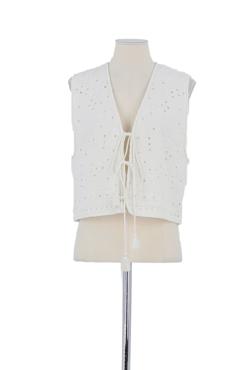 Gilet Vanessa Bruno Blanc en Coton, taille L - Seconde Main