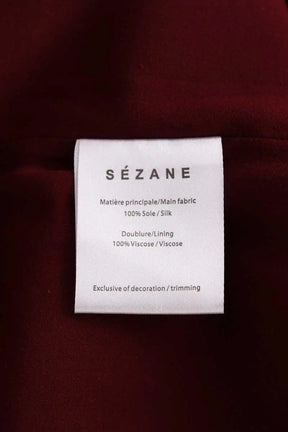 Robe Sézane Bordeaux en Soie