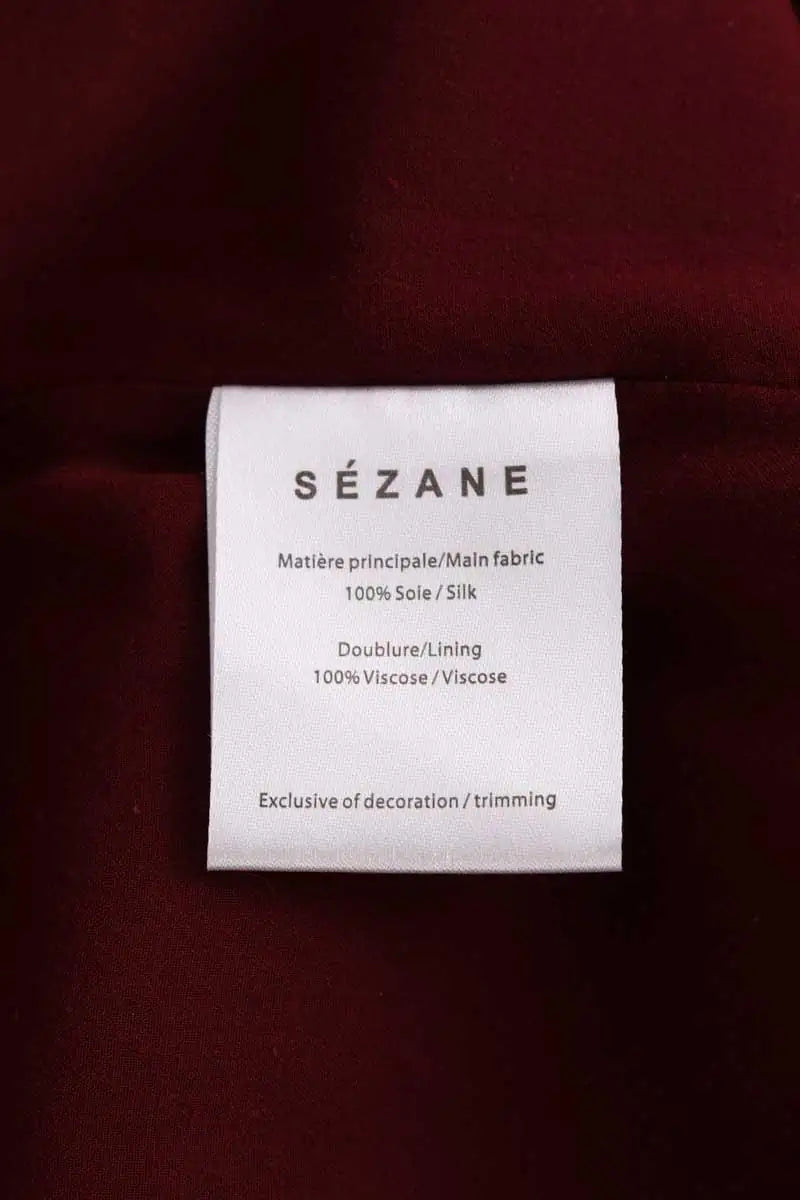 Robe Sézane Bordeaux en Soie