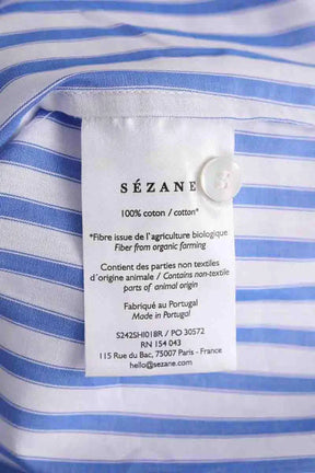 Chemise Sézane Bilma Bleu en Coton
