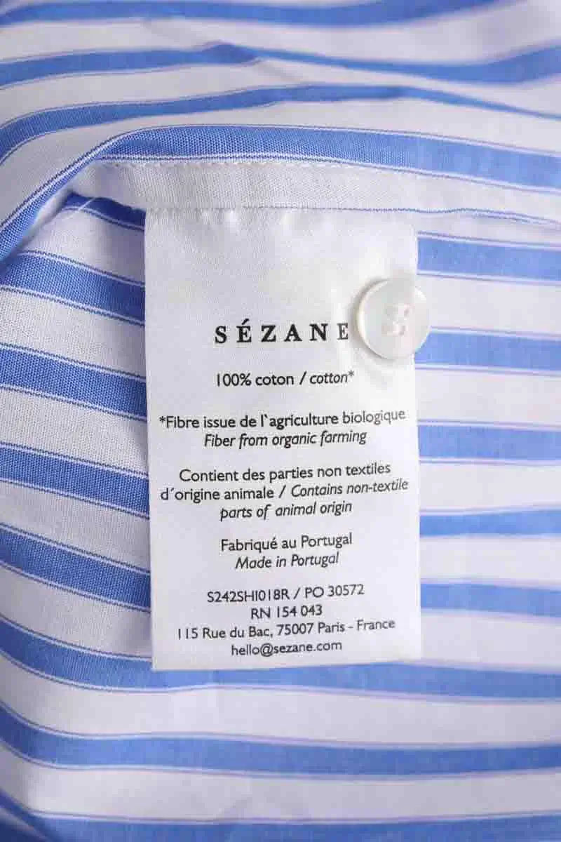 Chemise Sézane Bilma Bleu en Coton