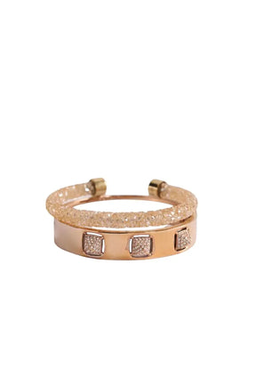 Duo de bracelets Swarovski Rose en Métal - Seconde Main