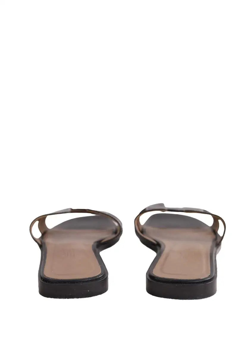 Sandales Oran Hermès ORAN Noir en Cuir