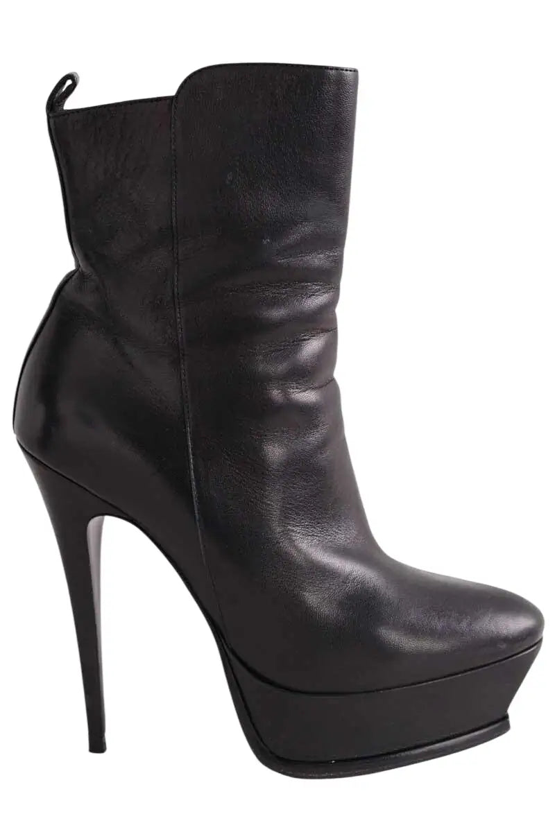 Boots Saint Laurent Noir en Cuir, taille 37 - Seconde Main