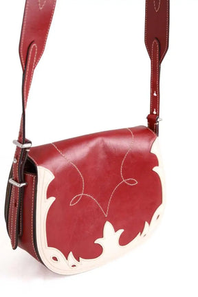 Sac à bandoulière Ralph Lauren Polo ID western saddle bag Bordeaux en Cuir