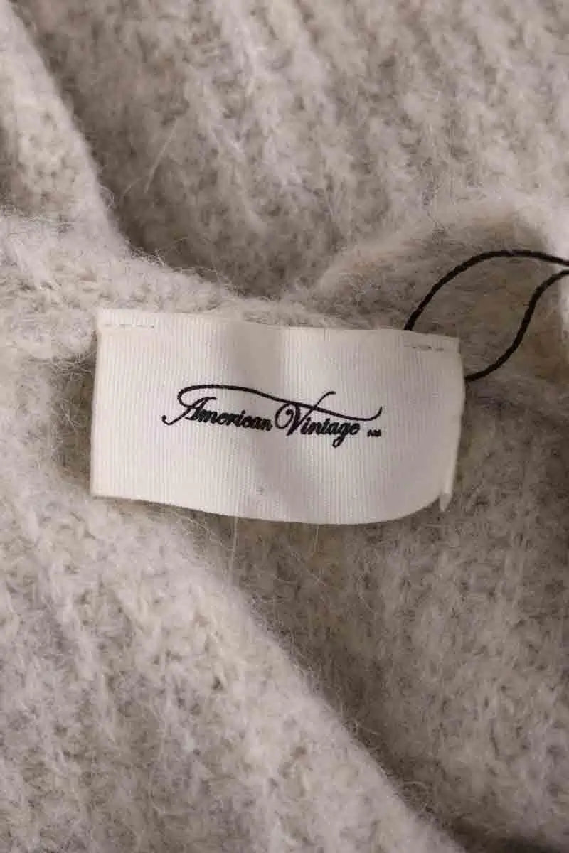 Cardigan American Vintage Gris en Synthétique