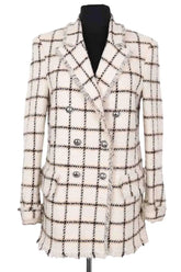 Manteau Pinko Blanc en Synthétique, taille XS - Seconde Main