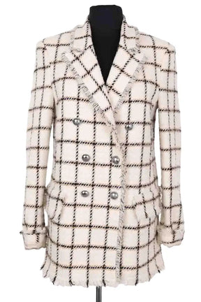 Manteau Pinko Blanc en Synthétique, taille XS - Seconde Main
