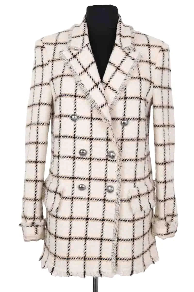 Manteau Pinko Blanc en Synthétique, taille XS - Seconde Main