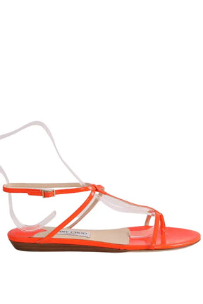 Sandales Jimmy Choo Orange en Cuir, taille 40 - Seconde Main