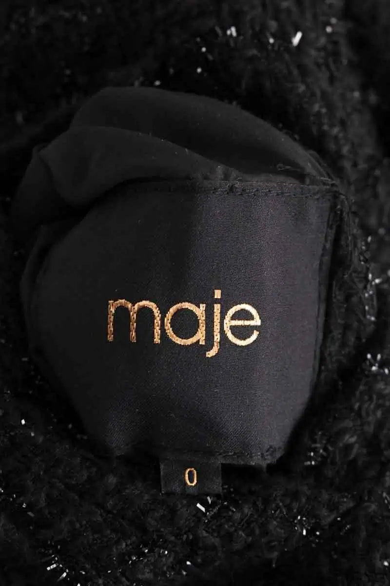 Manteau Maje Noir en Synthétique
