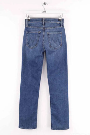 Jean droit Mother The mid rise rider ankle Bleu en Coton - élasthanne