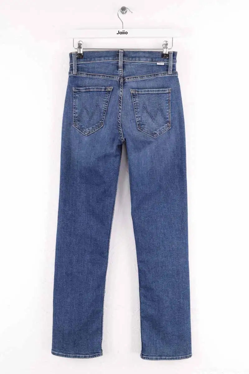 Jean droit Mother The mid rise rider ankle Bleu en Coton - élasthanne