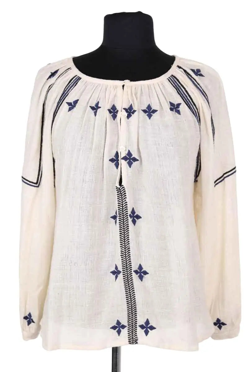 Blouse Soeur Ecru en Soie, taille S - Seconde Main