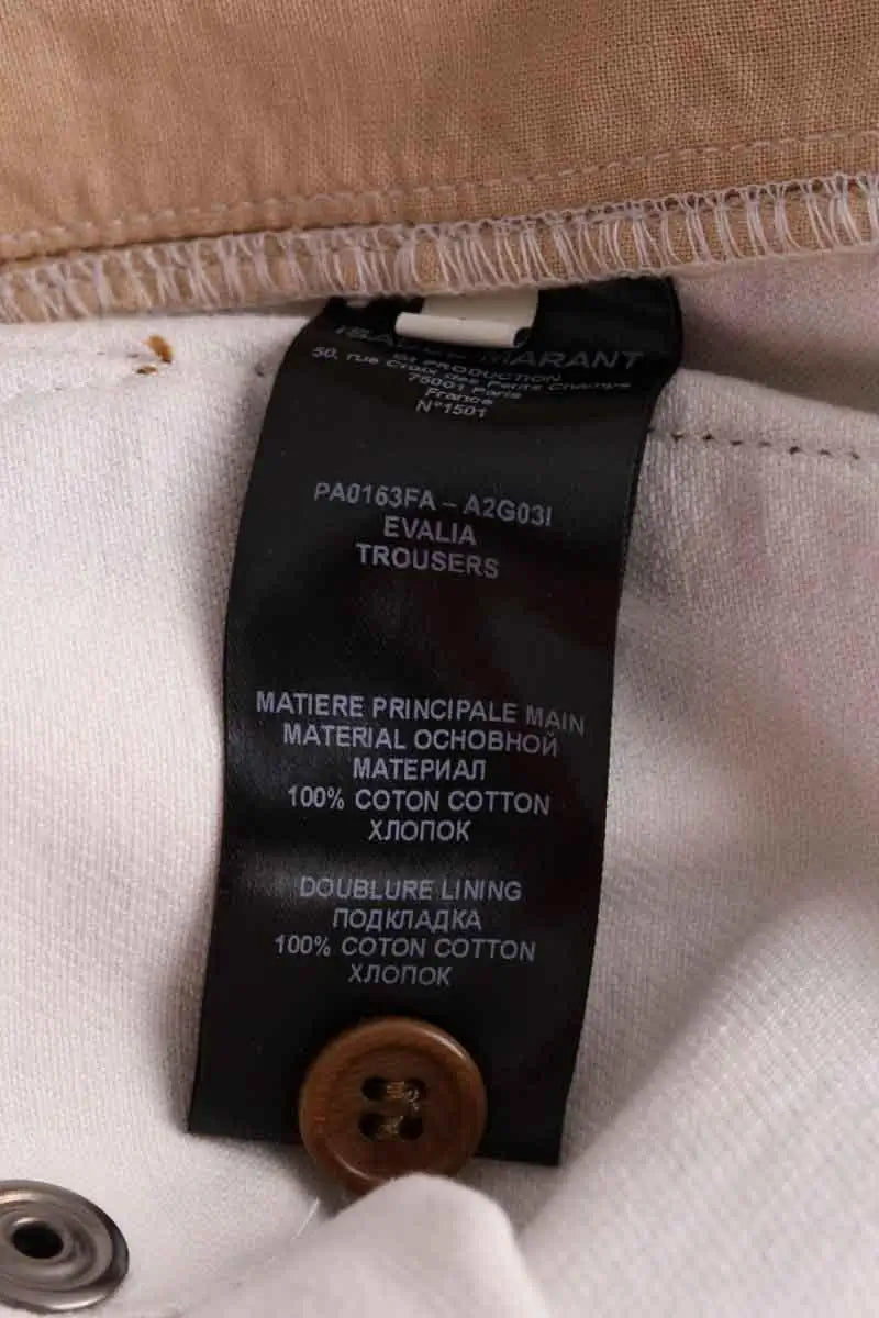 Pantalon droit Isabel Marant Evalia Camel en Coton