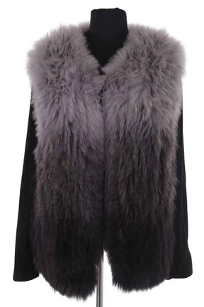 Manteau Maje Gris en Fourrure, taille M - Seconde Main
