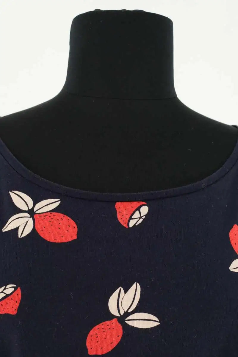 Top Des Petits Hauts Marine en Coton