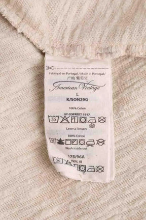 Top sans manche American Vintage Beige en Coton