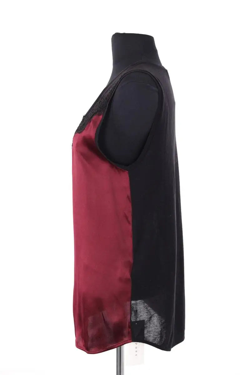 Top sans manche Sandro Bordeaux en Coton