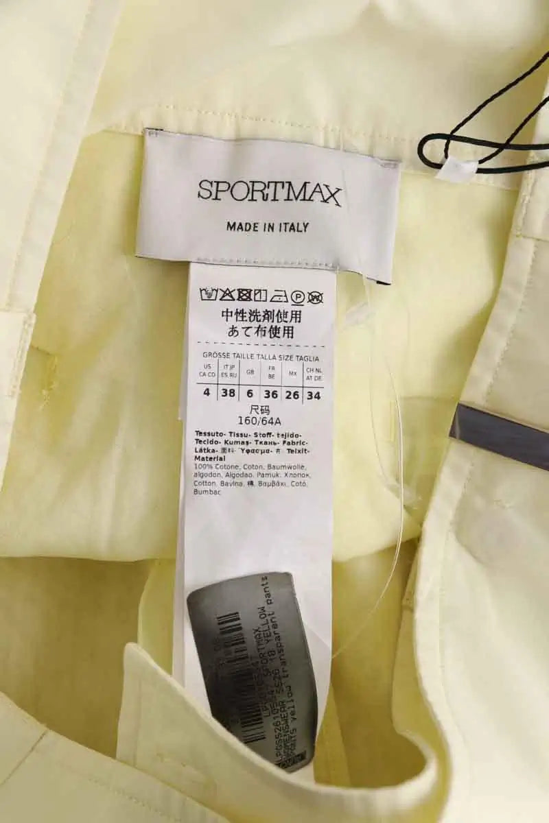 Pantalon large Sportmax Jaune en Coton