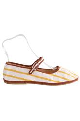 Ballerines Capulette Jaune en Tissu, taille 40 - Seconde Main