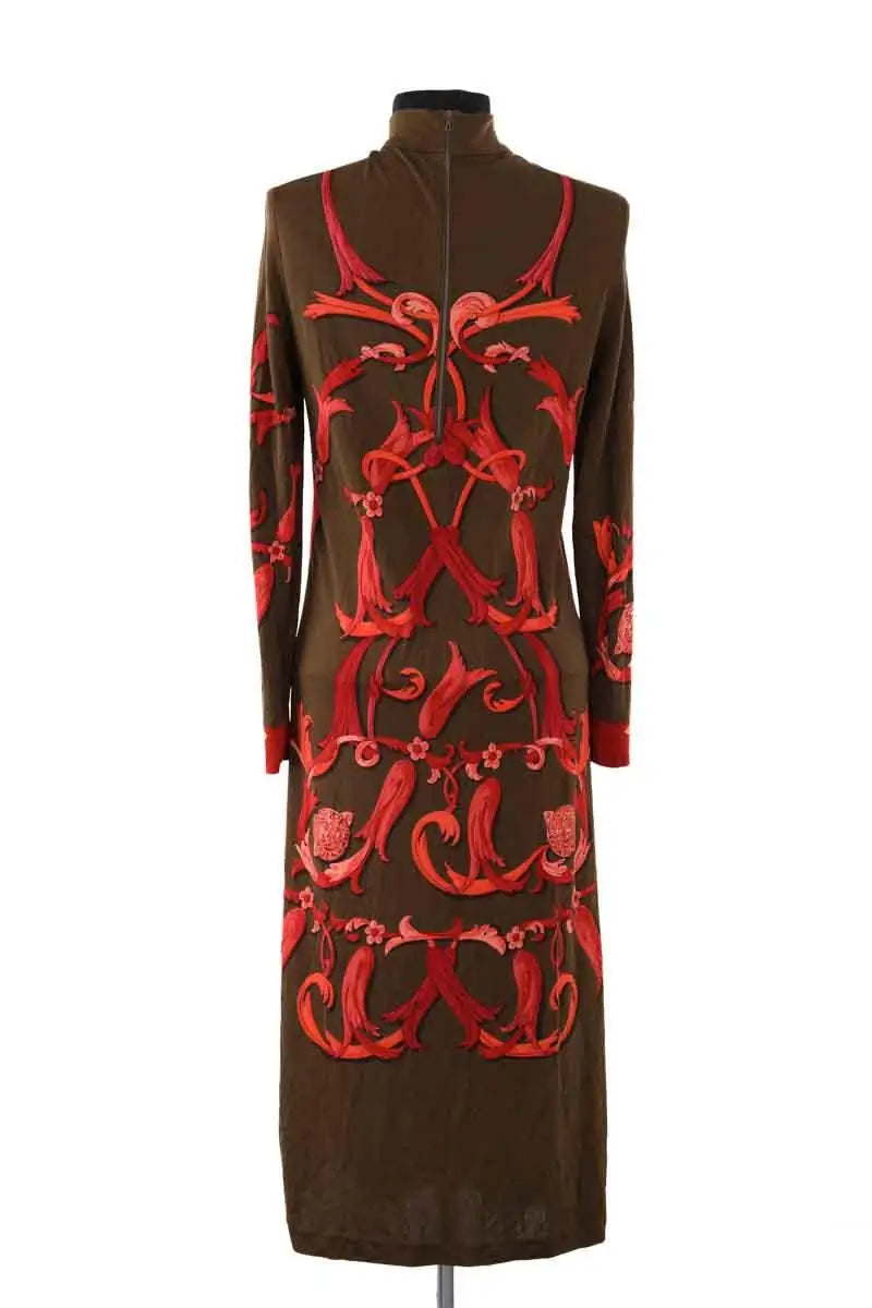 Robe Hermès Kaki en Soie