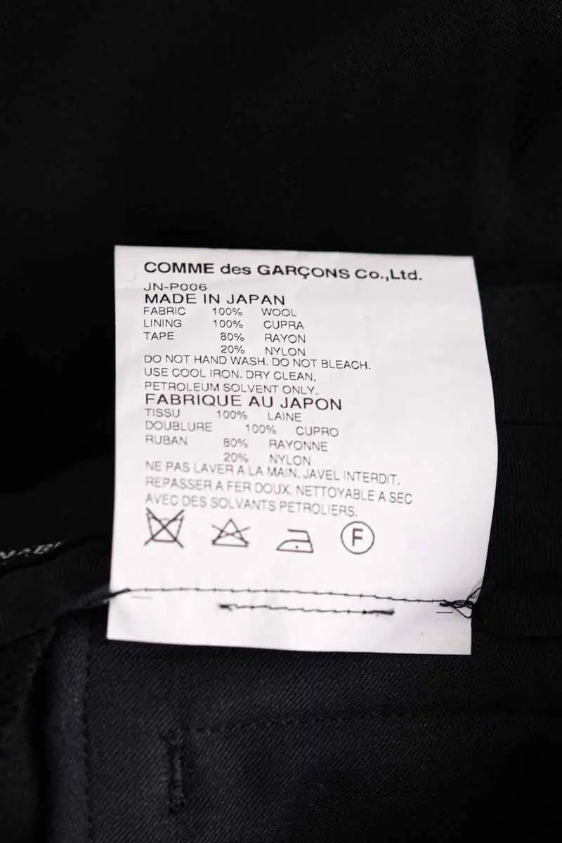 Pantalon droit Junya Watanabe Noir en Laine