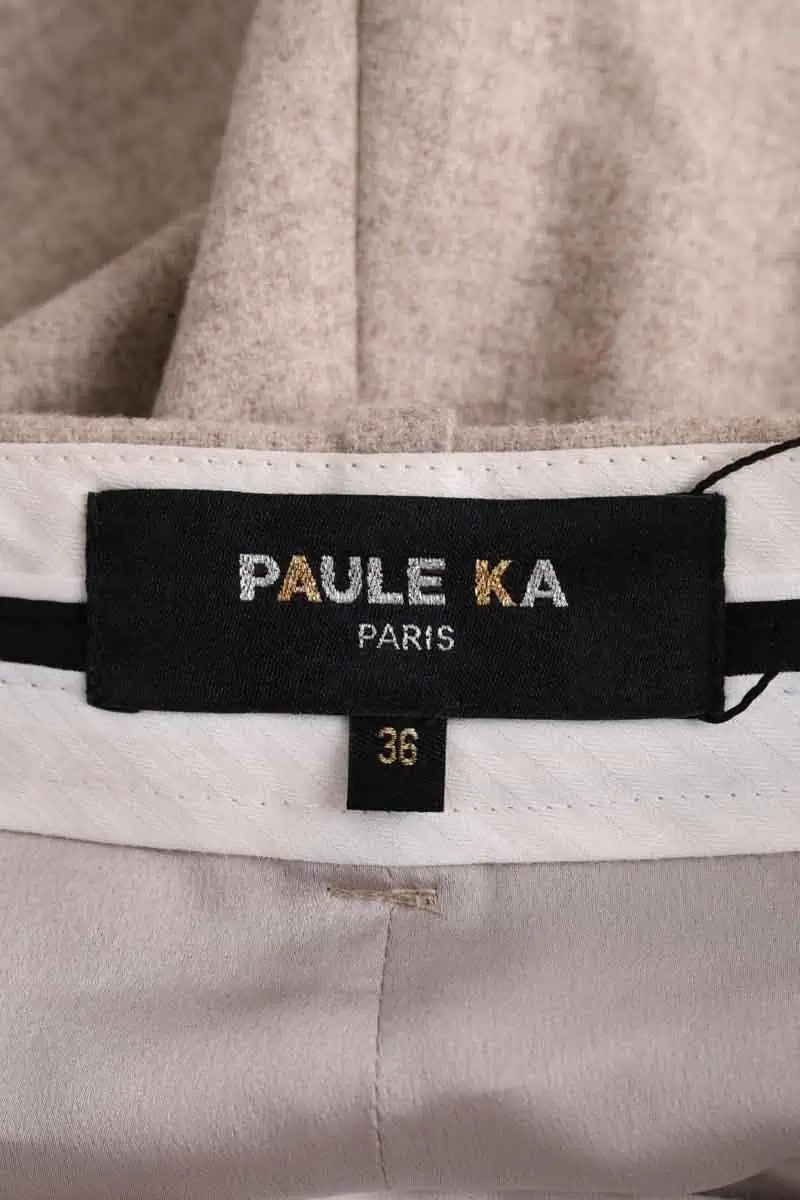 Pantalon large Paule Ka Beige en Laine