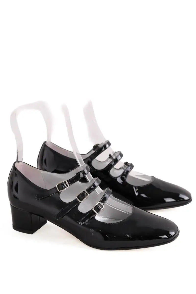 Talons Carel Noir en Cuir
