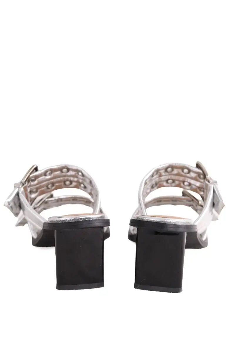 Talons Ganni Argent en Cuir