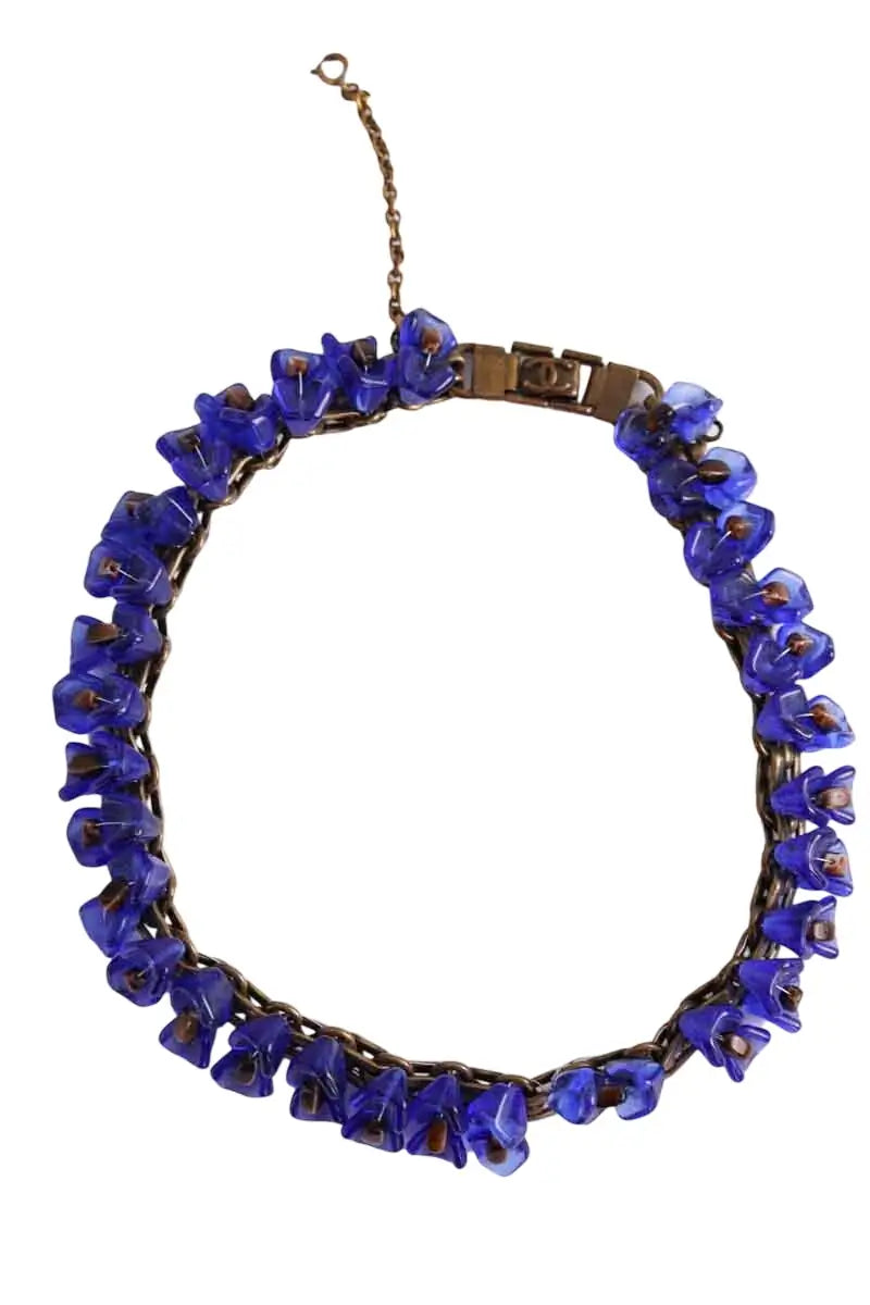Collier Chanel Bleu en Métal - Seconde Main