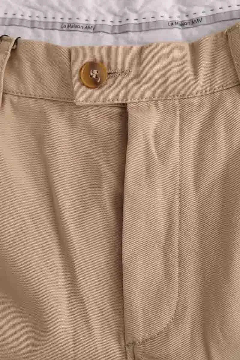 Pantalon droit American Vintage Beige en Synthétique
