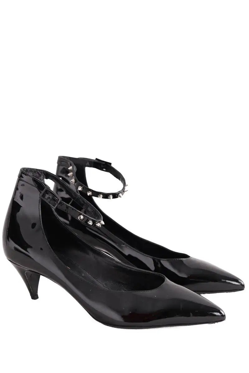 Talons Saint Laurent Noir en Cuir verni