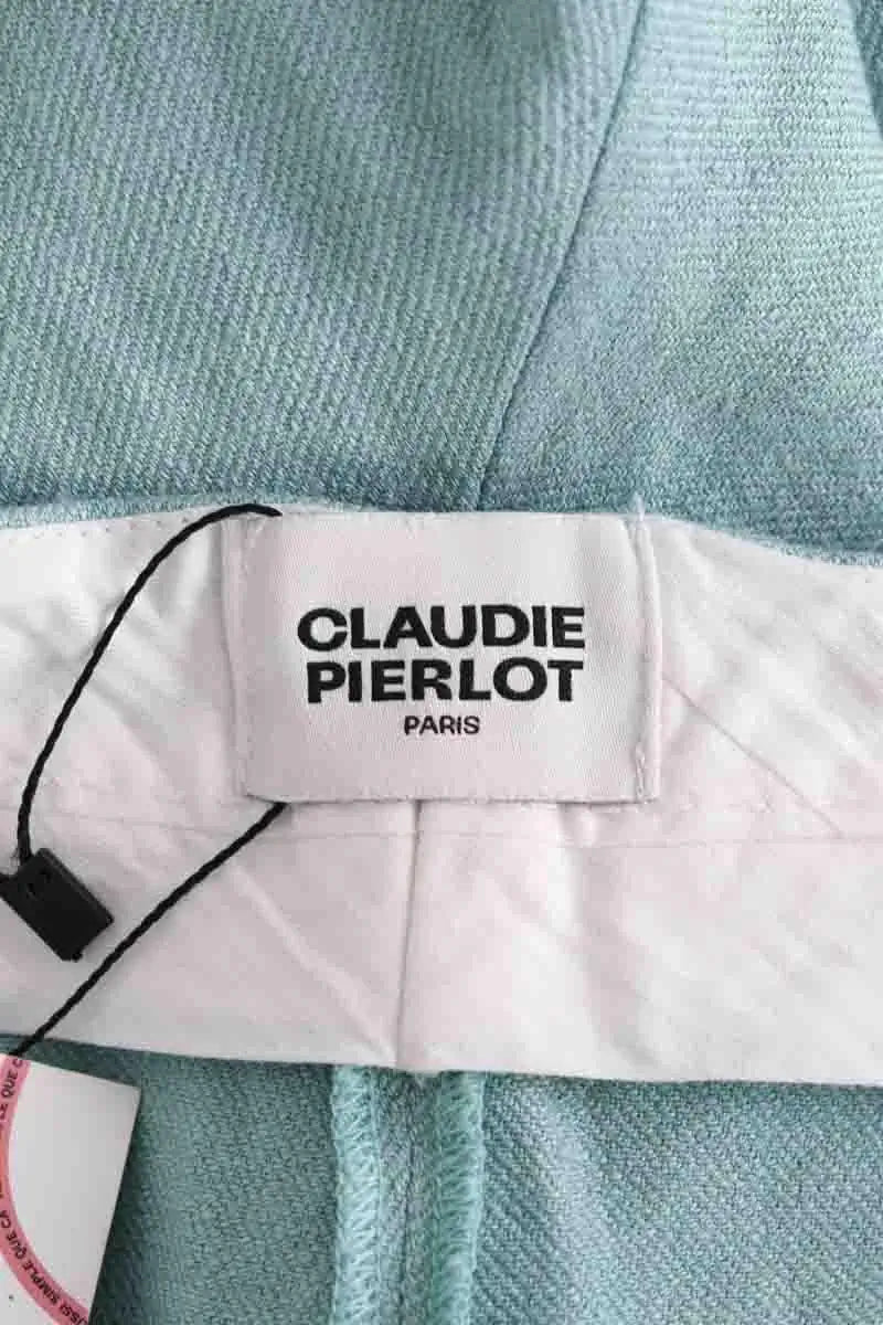 Pantalon large Claudie Pierlot Vert en Lin