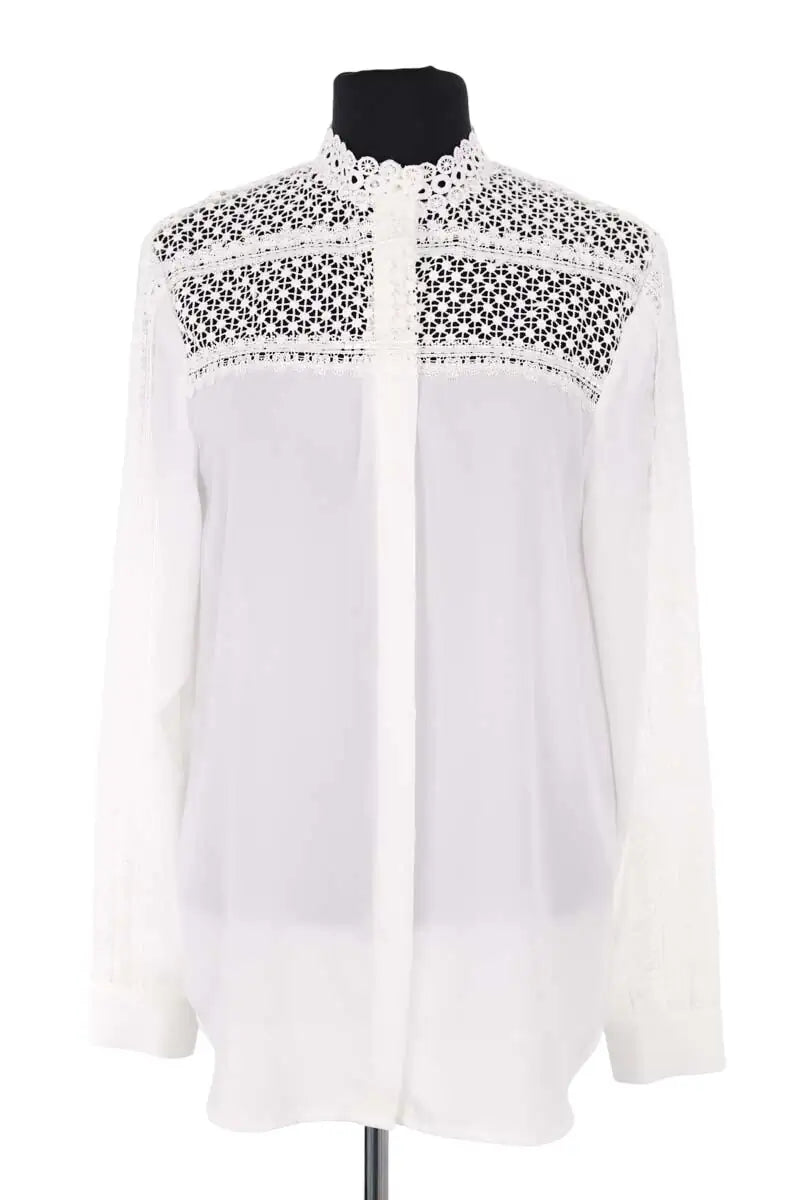 Blouse The Kooples Blanc en Synthétique, taille S - Seconde Main