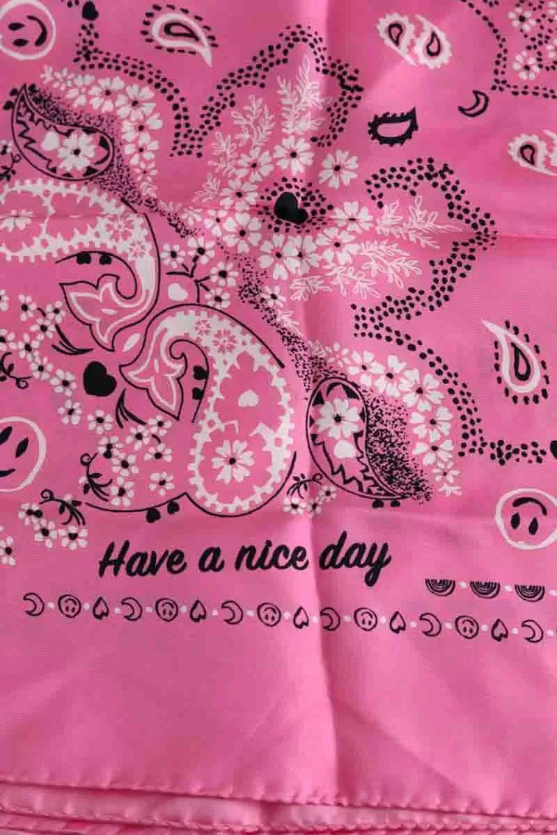 Carré Call It By Your Name Grand modèle bandana Rose en Soie