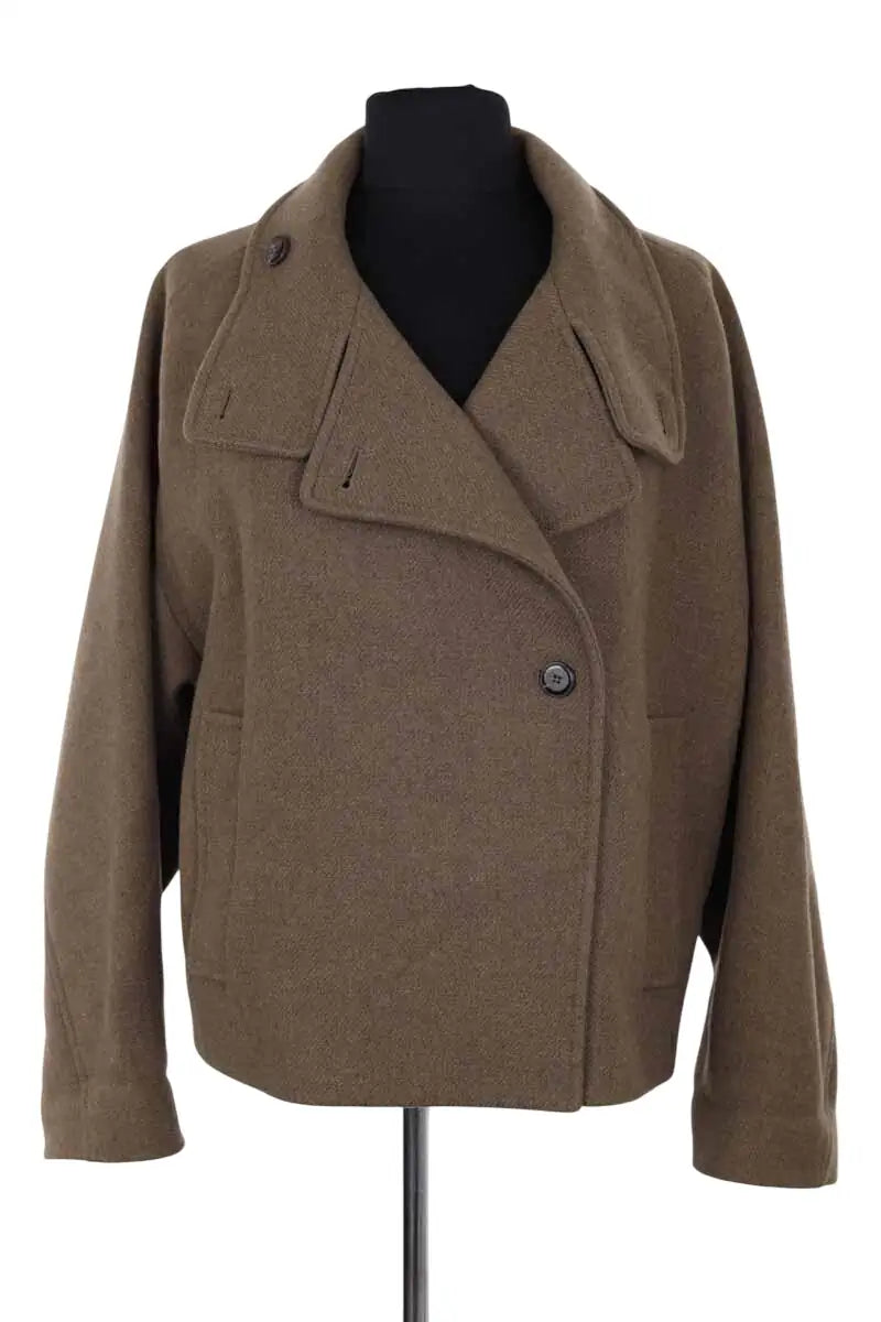 Manteau Pomandère Kaki en Laine, taille XS - Seconde Main