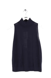 Top ME + EM High neck sleeveless top Marine en Laine, taille S - Seconde Main